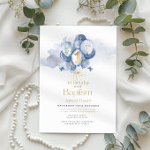 Doop en 1e verjaardag Marine Ballon Uitnodiging