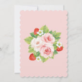 Doop en Eerste Verjaardag Aardbei Kaart (Achterkant)