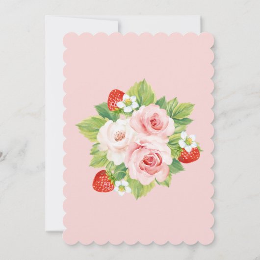 Doop en Eerste Verjaardag Aardbei Kaart (Achterkant)
