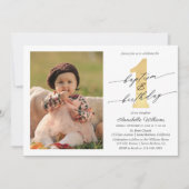 Doop en eerste verjaardag foto kaart (Voorkant)