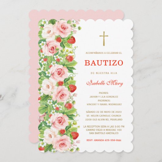 Doop en Eerste Verjaardag Fresa Kaart (Voorkant / Achterkant)