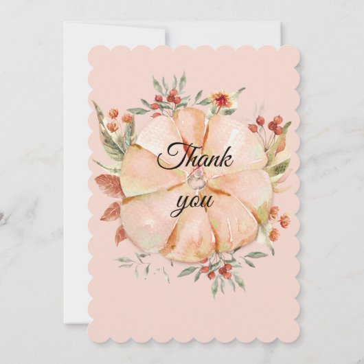 Doop en eerste verjaardag pompoen meisje kaart (Achterkant)