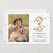 Doop en tweede verjaardag foto uitnodiging (Voorkant)