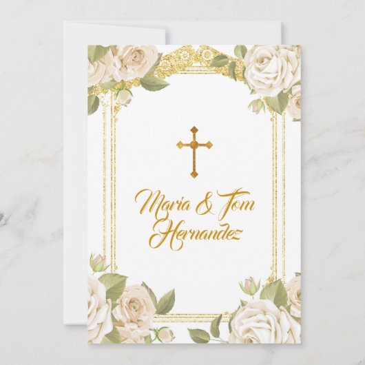 Doop en Verjaardag Wit Bloemen Twin Boy Meisje Kaart (Achterkant)