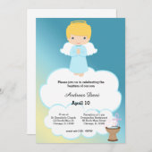 Doop Engel jongen Kaart (Voorkant / Achterkant)