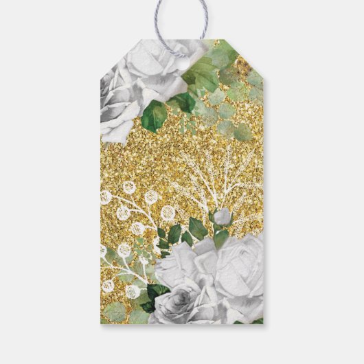 Doop Engelen Goud Glitter Geslacht Neutraal Cadeaulabel (Achterkant)