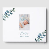 Doop eucalyptus aangepaste foto meisje jongen gastenboek (Achterkant)