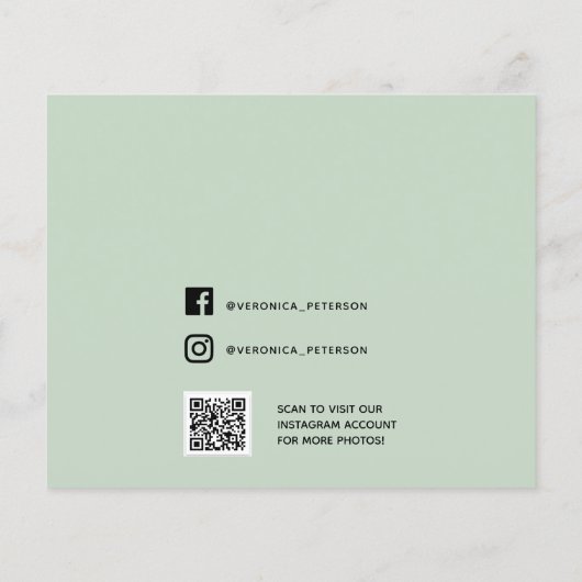 Doop eucalyptus foto QR code dank u kaart (Achterkant)