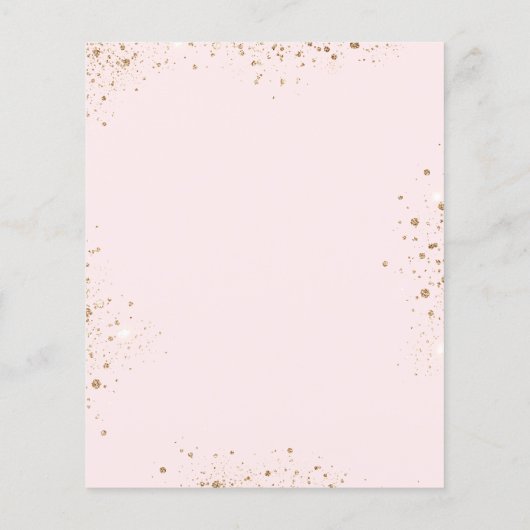 Doop eucalyptus goud blush uitnodiging (Achterkant)
