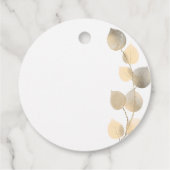 Doop eucalyptus gouden witte kruis bedankjes labels (Achterkant)