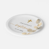 Doop eucalyptus goudwit elegant papieren bordje (Gekanteld)