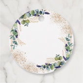 Doop eucalyptus groen glitters monogram  bedankjes labels (Achterkant)