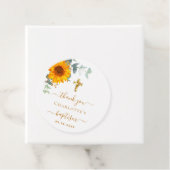 Doop eucalyptus groen zonnebloem dank je wel bedankjes labels (In situ)