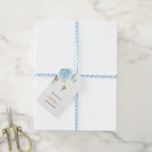 Doop eucalyptus lichtblauw bloemenjongen cadeaulabel (Met Touw)