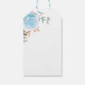 Doop eucalyptus lichtblauw bloemenjongen cadeaulabel (Achterkant)