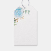 Doop eucalyptus lichtblauw jongen bedankt cadeaulabel (Achterkant)