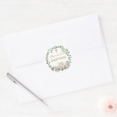 Doop Eucalyptus Rozen Kruis Ronde Sticker (Envelop)