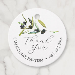 Doop Favor Tags Waterverf Olijftak Bedankjes Labels