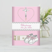 Doop Feestelijke Doop Meisje Roze Wit (Staand voorkant)