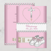 Doop Feestelijke Doop Meisje Roze Wit (Voorkant / Achterkant)