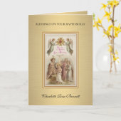 Doop Felicitaties Engel Heilige kaart (Gele Bloem)