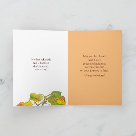 Doop Felicitaties Merk Bijbelvers Christelijk Kaart (Binnen)