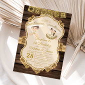 Doop Fiesta Twin Jongen & Meisje Hout 1e Verjaarda Kaart