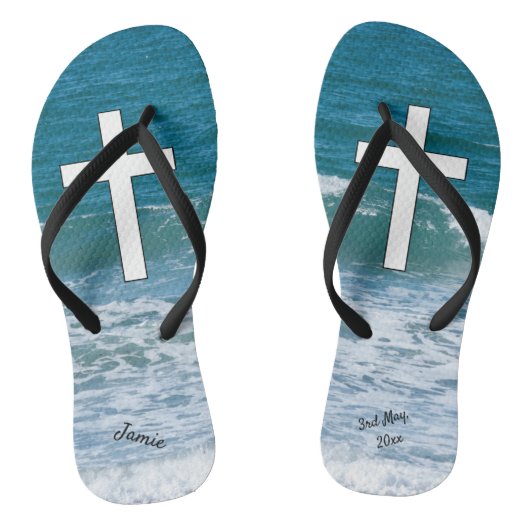 Doop Flip Flops met Zee Golven (Voetbed)