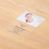 Doop Foto goud kruis transparante Uitnodiging (Laagn)