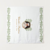 Doop Foto Groene Bladeren Goud Botanische Achtergr Wandkleed (Voorkant (horizontaal))