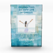 Doop Foto Keepsake Gift Christelijk Modern Blauw (Voorkant)