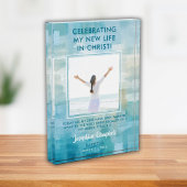 Doop Foto Keepsake Gift Christelijk Modern Blauw