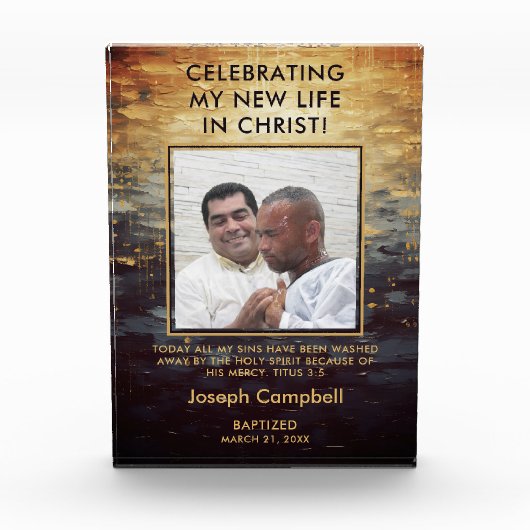 Doop Foto Keepsake Gift Christelijk Modern Man (Voorkant)