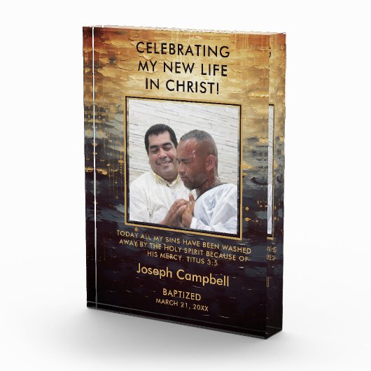 Doop Foto Keepsake Gift Christelijk Modern Man (Rechts)