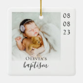 Doop Foto Keepsake Keramisch Ornament (Achterkant)