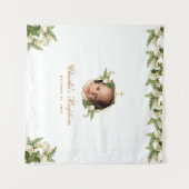 Doop Fotobackdrop - Calla's Goud Bloemstuk Wandkleed (Voorkant (horizontaal))