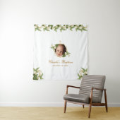 Doop Fotobackdrop - Calla's Goud Bloemstuk Wandkleed (In situ)