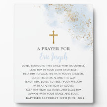 Doop Gebed Teken Blauw Goud Kruis Jongens