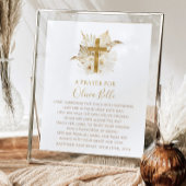 Doop Gebedsteken Boho Neutral Bloemen Gedroogde Pa Fotoplaat