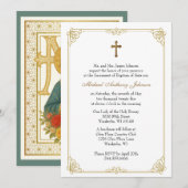 Doop Gezegende Moeder Jezus Roze Blauwe Bloemen Kaart (Voorkant / Achterkant)