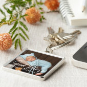 Doop God zegene eenvoudige elegante moderne Baby F Sleutelhanger (Zijkant)