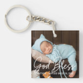 Doop God zegene eenvoudige elegante moderne Baby F Sleutelhanger (Voorkant)