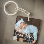Doop God zegene eenvoudige elegante moderne Baby F Sleutelhanger