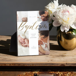 Doop Goud Kalligrafie Fotocollage Keepsake Fotoplaat