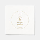 Doop Goud Wit Monogram Initialen Elegant Cool Servet (Voorkant)