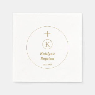 Doop Goud Wit Monogram Initialen Elegant Cool Servet