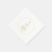 Doop Goud Wit Monogram Initialen Elegant Cool Servet (Hoek)