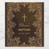 Doop Goudbruin Elegant  Wijn Etiket (Enkel label)