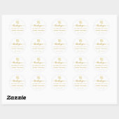 Doop Gouden Duif Wit Kruis Elegant Dank u Ronde Sticker (Vel)