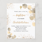 Doop gouden eucalyptus budget uitnodiging flyer (Voorkant)